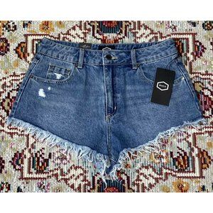 NWT RVCA Blue Denim Frayed Cut-Off Shorts Sz 29 B4